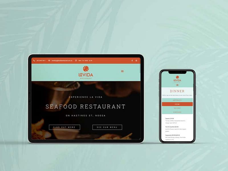 La Vida Restaurant website design