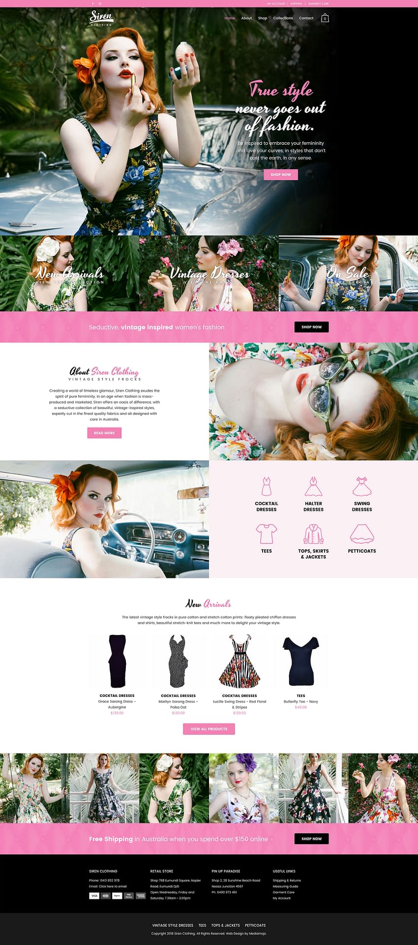 Siren clothing website design