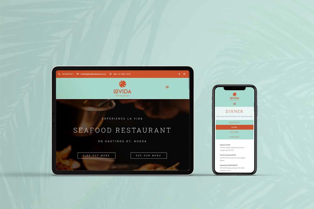 La Vida Restaurant website design