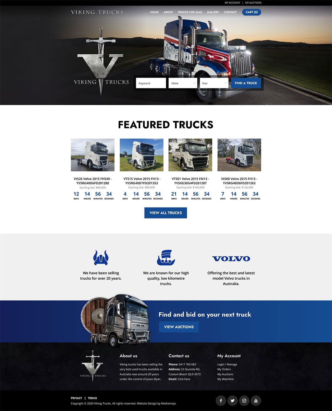 Viking Trucks website design